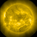 [Solar Dynamics Observatory (SDO) Atmospheric Imaging Assembly (AIA)
         			  image at 211 Å]