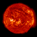 [Solar Dynamics Observatory (SDO) Atmospheric Imaging Assembly (AIA)
         			  image at 304 Å Å]